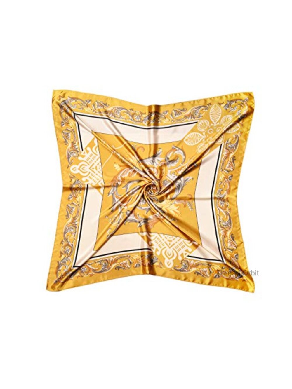 Silk Like Square Scarf 35x35 Hair Wrapping Floral Print